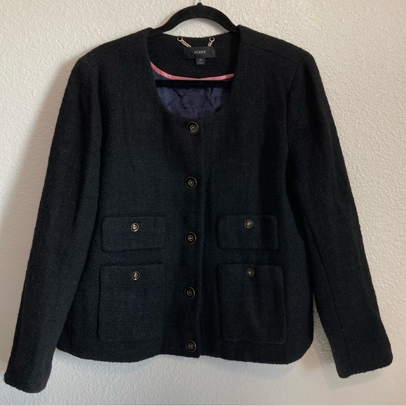 J.Crew Lady Jacket Maritime Tweed Wool Blend Classic Blazer 16 - Picture 4 of 16